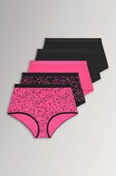 YOURSET 5 PACK Plus Size Pink Celestial Print Full Briefs | Yours Clothing 3