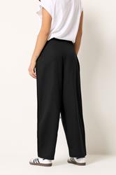 PixieGirl Petite Women's Black Jersey Wrap Wide Leg Trousers | PixieGirl 1