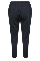 Plus Size Navy Blue Stretch Tapered Trousers