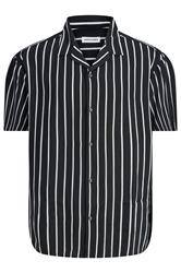 JACK & JONES Big & Tall Black Stripe Resort Shirt