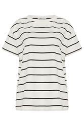 LTS Tall Women's White Stripe Cotton Oversized T-Shirt | Long Tall Sally 5