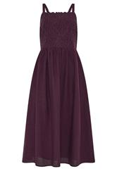 M&Co Berry Purple Embroidered Trim Dress | M&Co 5