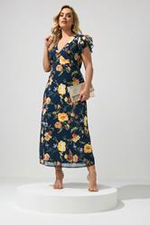 YOURS LONDON Plus Size Navy Blue Floral Maxi Dress | Yours Clothing 3