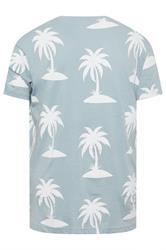 KAM Big & Tall Light Blue Palm Print T-Shirt | BadRhino 4
