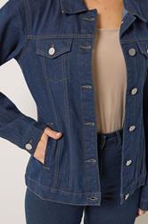 LTS Tall Women's Indigo Blue Cotton Denim Jacket | Long Tall Sally 6