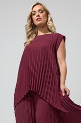 YOURS LONDON Plus Size Purple Pleated Top | Yours Clothing 3