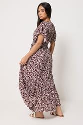 M&Co Petite Berry Purple Floral Maxi Dress | M&Co 2