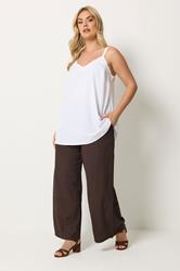 YOURS Plus Size White Lace Insert Cami Vest Top | Yours Clothing 1