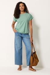 M&Co Green Scallop Trim Detail Cotton Top | M&Co 1