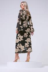 YOURS LONDON Plus Size Black Floral Applique Maxi Dress | Yours Clothing 2