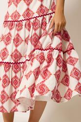 M&Co Ivory White Abstract Tile Print Maxi Skirt | M&Co 5