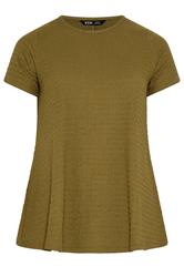 YOURS Curve Green Textured Swing Top