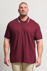 BadRhino Big & Tall Burgundy Red Tipped Polo Shirt | BadRhino 3