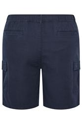 BadRhino Big & Tall Navy Blue Washed Slub Cotton Cargo Shorts | BadRhino 7
