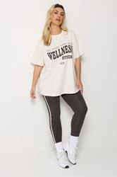 YOURS ACTIVE Plus Size Cream 'Wellness Studio' T-Shirt | Yours Clothing 2