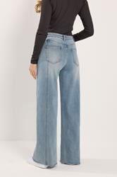 LTS Tall Women's Mid Blue Twist Seam Wide Leg Jeans | Long Tall Sally 4