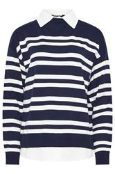 LTS Tall Navy Blue Stripe 2-In-1 Jumper