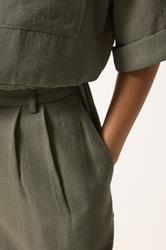 PixieGirl Petite Women's Green Wide Leg Trousers | PixieGirl 4