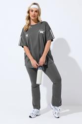 YOURS ACTIVE Plus Size Charcoal Grey 'Wellness Studio' T-Shirt | Yours Clothing 8