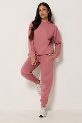 PixieGirl Petite Women's Dark Pink Cuffed Joggers | PixieGirl  3