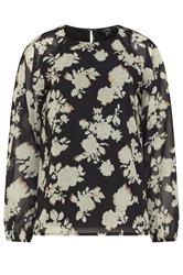 LTS Tall Women's Black Floral Long Sleeve Blouse | Long Tall Sally 5