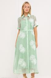 STAR Sage Green Embroidered Shirt Dress | StarByJM 3