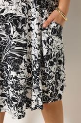 YOURS Plus Size Black Floral Drape Pocket Dress | Yours Clothing 4