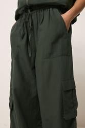 PixieGirl Petite Women's Set Khaki Green Cotton Cargo Gilet & Wide Leg Trousers | PixieGirl 7
