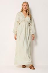LTS Tall Women's Cream Textured Shirred Detail Maxi Dress | Long Tall Sally 3