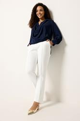 M&Co White Pintuck Tailored Trousers | M&Co 1