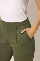 M&Co Khaki Green Ponte Seam Detail Trousers | M&Co 2