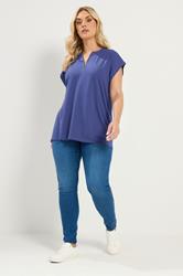 YOURS Plus Size Orange Notch Neck T-Shirt | Yours Clothing 1