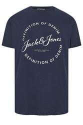 JACK & JONES Big & Tall 5 PACK Blue/Navy Blue/Green/Off-White/Black T-Shirts | BadRhino 7
