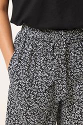 PixieGirl Petite Women's Black Leaf Print Cropped Trousers | PixieGirl 4