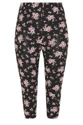 YOURSET 2 PACK Plus Size Black Floral Cropped Leggings | Yours Clothing 9