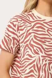 LTS Tall Women's Dark Pink Zebra Print Cotton Oversized T-Shirt | Long Tall Sally 4
