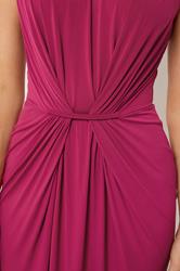 LTS Tall Women's Berry Red Gathered Front Midi Dress | Long Tall Sally 4