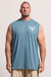 BadRhino Big & Tall Blue Eagle Graphic Extra Long Muscle Vest | BadRhino 3