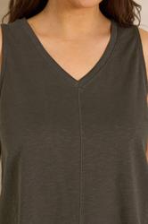 EVANS Plus Size 2 Pack Brown & Berry Red Cotton Vest Tops 6