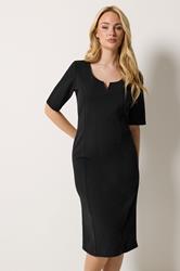 M&Co Black Notch Neck Dress | M&Co 3