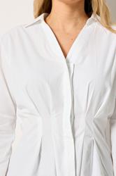 LTS Tall White Pleated Cotton Shirt | Long Tall Sally 4