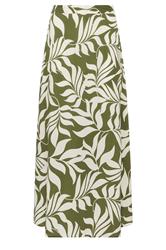 M&Co Khaki Green Leaf Print Midi Skirt | M&Co 5
