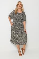 YOURS Plus Size Brown Leopard Midi Dress | Yours Clothing 1