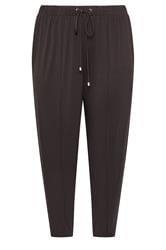 YOURS Curve Brown Wide Leg Seam Joggers