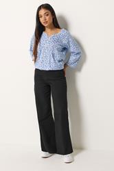 M&Co Petite Black Wide Leg Jeggings | M&Co 1