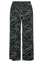 YOURS Plus Size Black Swirl Wide Leg Trousers | Yours Clothing 5