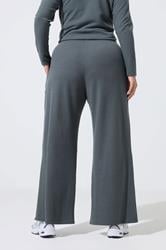 LIMITED COLLECTION Plus Size Grey Crinkle Wide Leg Trousers | Yours Clothing 2
