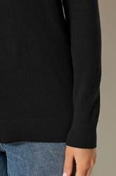 LTS Tall Women's Black Knitted Crew Neck Jumper | Long Tall Sally 4
