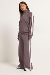 PixieGirl Petite Women's Purple Stripe Quarter Zip Sweatshirt | PixieGirl 2