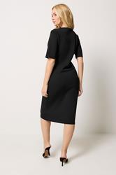 M&Co Black Notch Neck Dress | M&Co 2